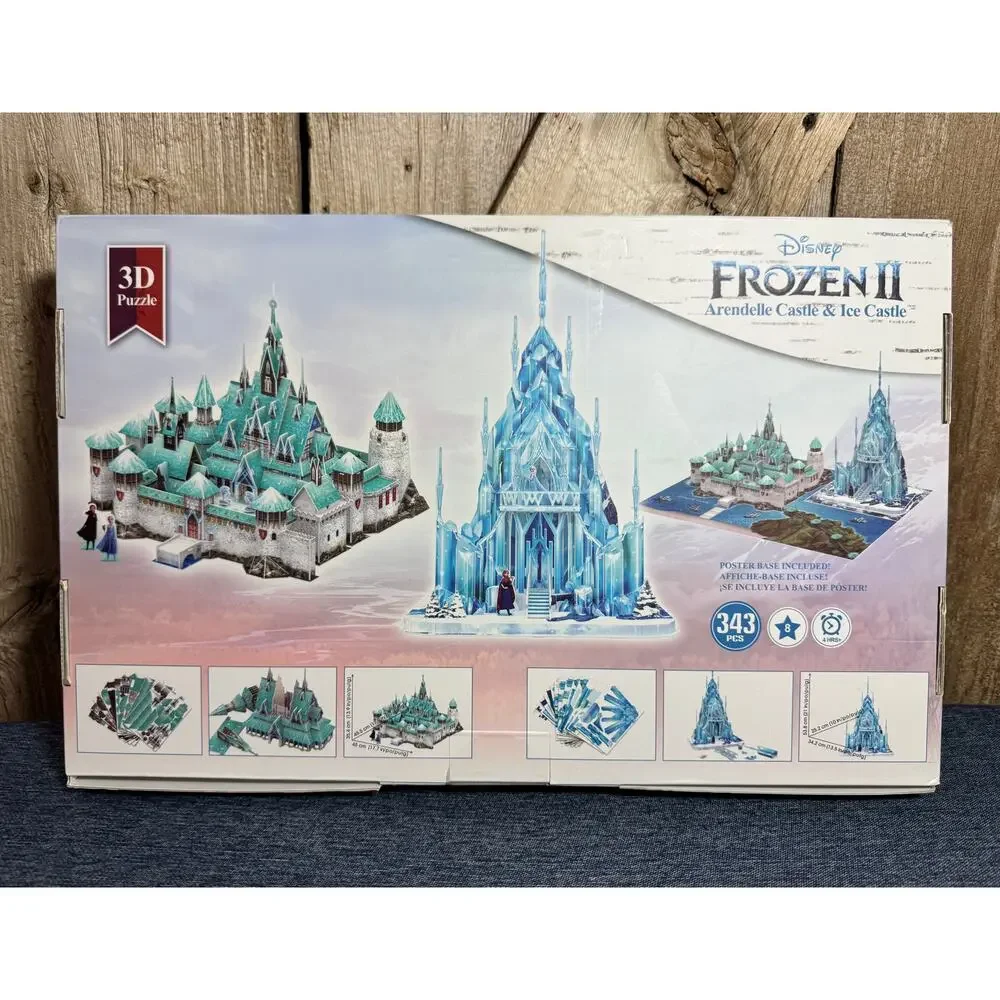 Disney Frozen II Arendelle Castle & Ice Castle 3D Puzzle 343 Pcs Age 8+ NEW